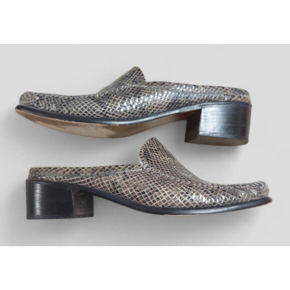 Stuart Weitzman Womens 6.5 AA  Shoes Alligator Slide Slip On Mule Heel Old Money - Picture 5 of 9